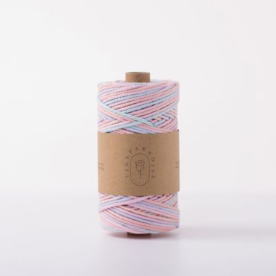 ISO9001 Cordão de algodão de trança sólida colorido de 3 mm torcido de macrame