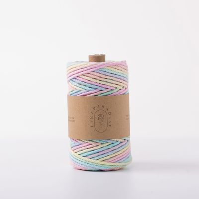 ISO9001 Cordão de algodão de trança sólida colorido de 3 mm torcido de macrame