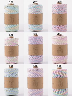 ISO9001 Cordão de algodão de trança sólida colorido de 3 mm torcido de macrame