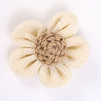 8 cm Flor de fita de borracha cor de laranja cor-de-rosa Flor de corda de juta preta