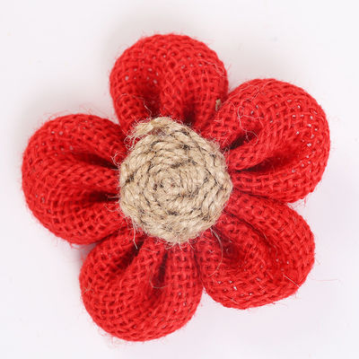 8 cm Flor de fita de borracha cor de laranja cor-de-rosa Flor de corda de juta preta