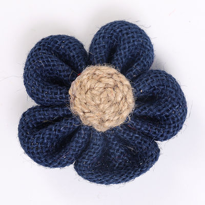 8 cm Flor de fita de borracha cor de laranja cor-de-rosa Flor de corda de juta preta