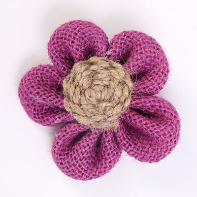 8 cm Flor de fita de borracha cor de laranja cor-de-rosa Flor de corda de juta preta