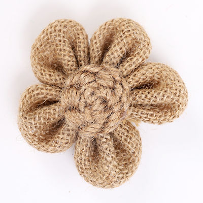 8 cm Flor de fita de borracha cor de laranja cor-de-rosa Flor de corda de juta preta