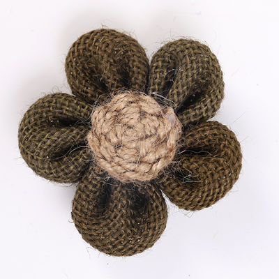 8 cm Flor de fita de borracha cor de laranja cor-de-rosa Flor de corda de juta preta