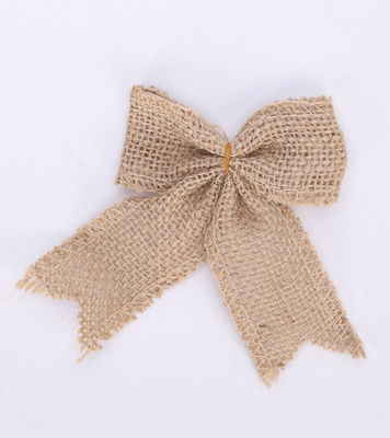 8cm*11cm Jute Ribbon Bow Green Rose Decorative Burlap Ribbon Bow