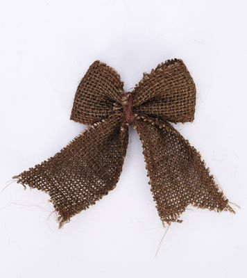8cm*11cm Jute Ribbon Bow Green Rose Decorative Burlap Ribbon Bow