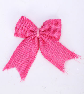 8cm*11cm Jute Ribbon Bow Green Rose Decorative Burlap Ribbon Bow