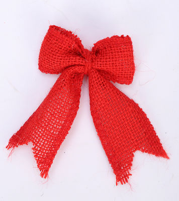 8cm*11cm Jute Ribbon Bow Green Rose Decorative Burlap Ribbon Bow