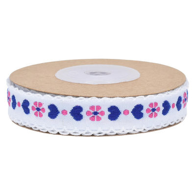 Jacquard 12mm Floral Wired Ribbon ISO14001 Vintage Floral Ribbon
