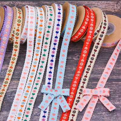 Jacquard 12mm Floral Wired Ribbon ISO14001 Vintage Floral Ribbon