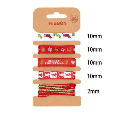 ODM fita de poliéster 2mm 10mm 15mm fita de embrulho de presente de Natal