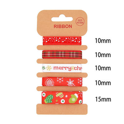 ODM fita de poliéster 2mm 10mm 15mm fita de embrulho de presente de Natal