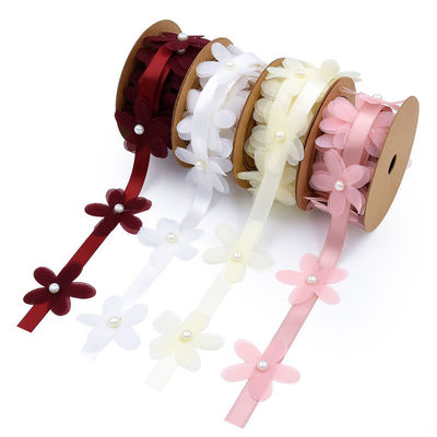 40mm*2m Fita de poliéster floral trim OEM ODM Fita de renda floral
