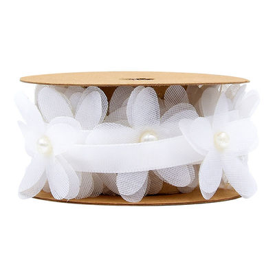 40mm*2m Fita de poliéster floral trim OEM ODM Fita de renda floral