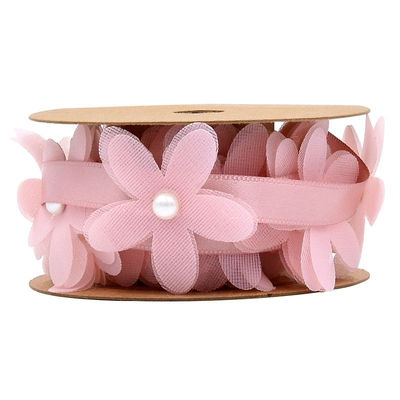 40mm*2m Fita de poliéster floral trim OEM ODM Fita de renda floral