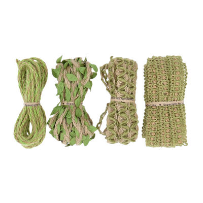 Faixa de borracha verde escuro de folha 2mm-15mm*10y Faixa com fio de juta