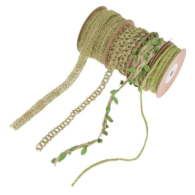 Faixa de borracha verde escuro de folha 2mm-15mm*10y Faixa com fio de juta