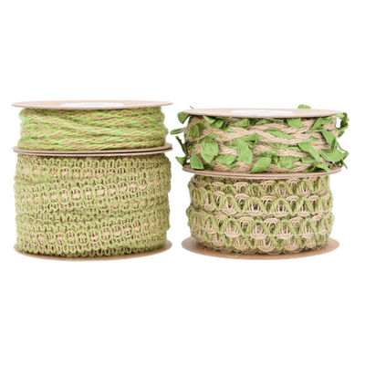 Faixa de borracha verde escuro de folha 2mm-15mm*10y Faixa com fio de juta
