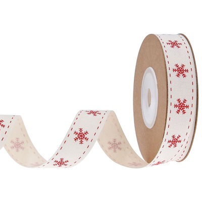 15mm*3y fita de presente de Natal fita de algodão branco impressa para presentes