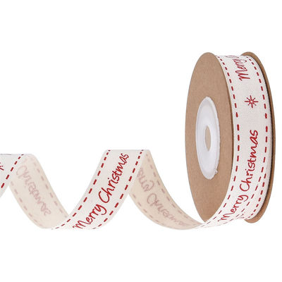 15mm*3y fita de presente de Natal fita de algodão branco impressa para presentes