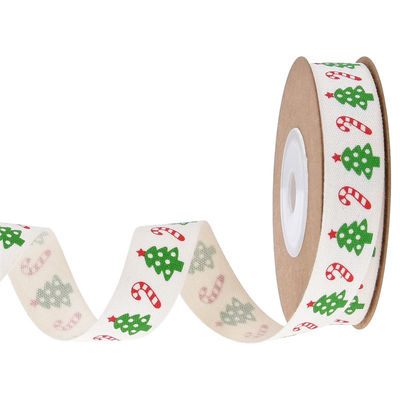 15mm*3y fita de presente de Natal fita de algodão branco impressa para presentes