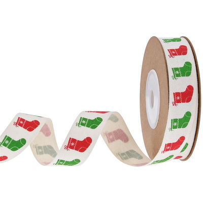 15mm*3y fita de presente de Natal fita de algodão branco impressa para presentes