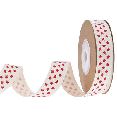 15mm*3y fita de presente de Natal fita de algodão branco impressa para presentes