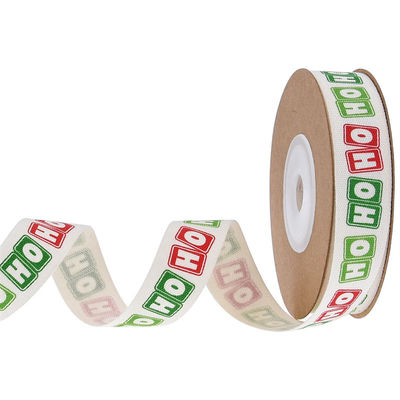 15mm*3y fita de presente de Natal fita de algodão branco impressa para presentes