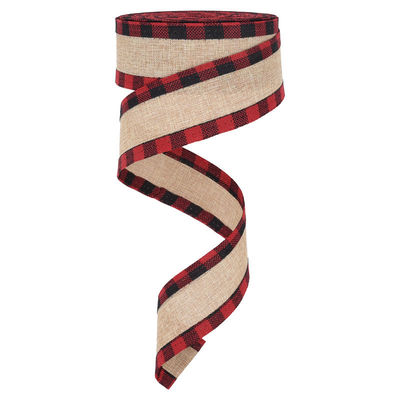 40 mm &amp; 63 mm*10y Jute Lattice Ribbon Biodegradable Lattice Burlap Ribbon