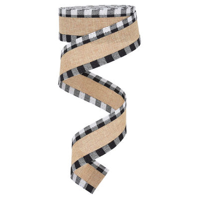 40 mm &amp; 63 mm*10y Jute Lattice Ribbon Biodegradable Lattice Burlap Ribbon
