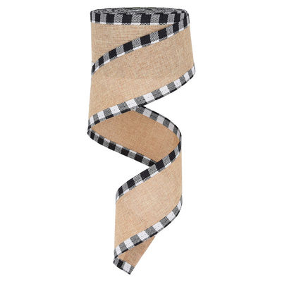 40 mm &amp; 63 mm*10y Jute Lattice Ribbon Biodegradable Lattice Burlap Ribbon
