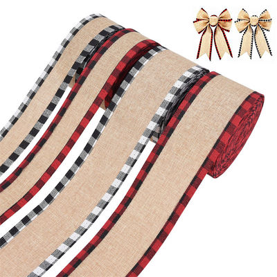 40 mm &amp; 63 mm*10y Jute Lattice Ribbon Biodegradable Lattice Burlap Ribbon