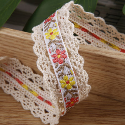 2.5cm Faixa de Jacquard Flroal bordado de renda embalagem de presente Faixa de poliéster para embalagem