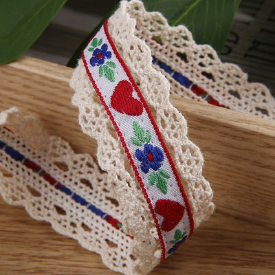2.5cm Faixa de Jacquard Flroal bordado de renda embalagem de presente Faixa de poliéster para embalagem