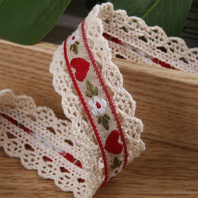 2.5cm Faixa de Jacquard Flroal bordado de renda embalagem de presente Faixa de poliéster para embalagem