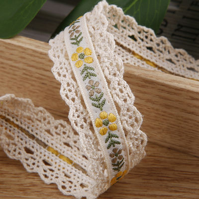 2.5cm Faixa de Jacquard Flroal bordado de renda embalagem de presente Faixa de poliéster para embalagem