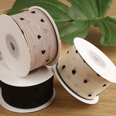 3 cores Faixa listrada 40mm Coração Impressa Faixa de Poliéster OEM Eco Friendly