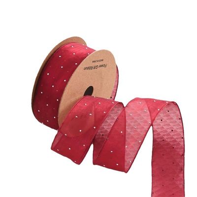 4cm*18m Shinny Diamond Polyester Organza Ribbon High Quality Gift Ribbon (Ribanda de presente de alta qualidade)