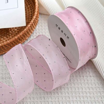 4cm*18m Shinny Diamond Polyester Organza Ribbon High Quality Gift Ribbon (Ribanda de presente de alta qualidade)
