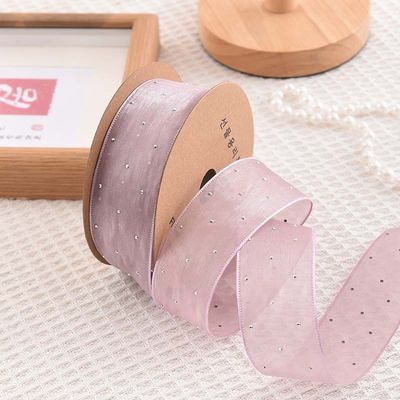 4cm*18m Shinny Diamond Polyester Organza Ribbon High Quality Gift Ribbon (Ribanda de presente de alta qualidade)