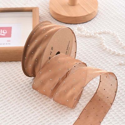 4cm*18m Shinny Diamond Polyester Organza Ribbon High Quality Gift Ribbon (Ribanda de presente de alta qualidade)