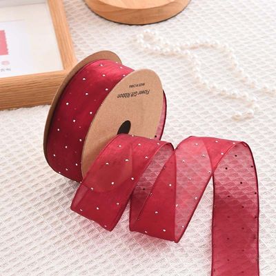4cm*18m Shinny Diamond Polyester Organza Ribbon High Quality Gift Ribbon (Ribanda de presente de alta qualidade)