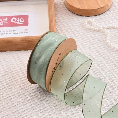 4cm*18m Shinny Diamond Polyester Organza Ribbon High Quality Gift Ribbon (Ribanda de presente de alta qualidade)