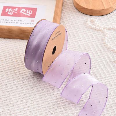 4cm*18m Shinny Diamond Polyester Organza Ribbon High Quality Gift Ribbon (Ribanda de presente de alta qualidade)