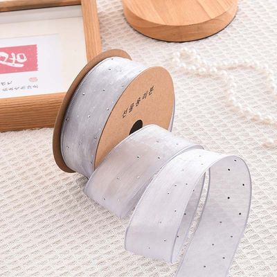 4cm*18m Shinny Diamond Polyester Organza Ribbon High Quality Gift Ribbon (Ribanda de presente de alta qualidade)