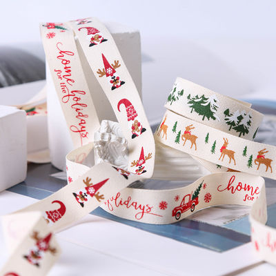 16mm*100y Feliz Natal fita de algodão impressa fita de algodão personalizada