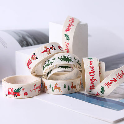 16mm*100y Feliz Natal fita de algodão impressa fita de algodão personalizada