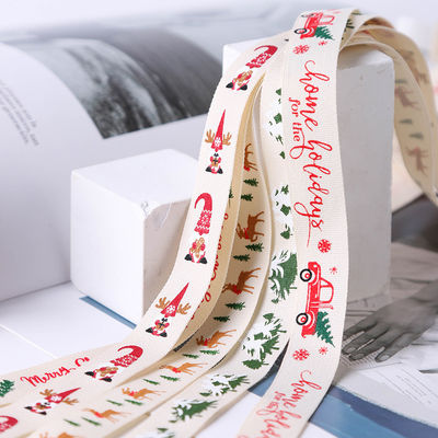 16mm*100y Feliz Natal fita de algodão impressa fita de algodão personalizada