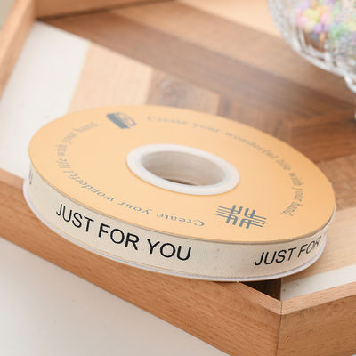 13mm Logotipo Cinta de algodão Literário Bouquet de flores frescas Bolo Decoração Caixa de presente Cinta de material de confecção Banda de embalagem